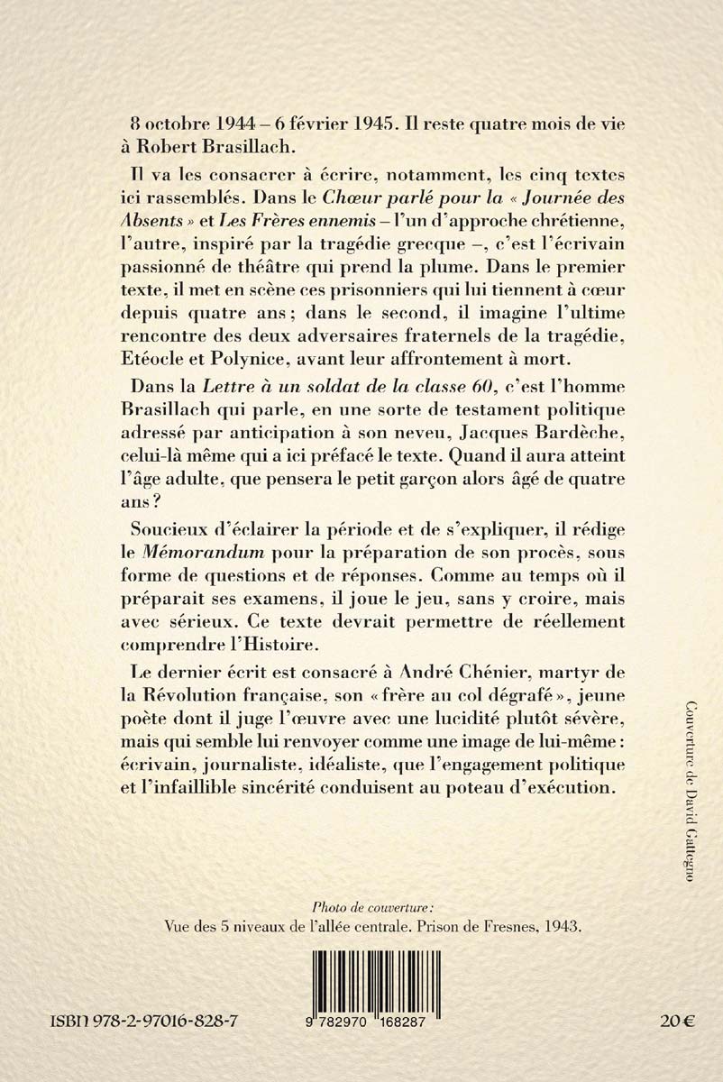 Derniers écrits - Robert Brasillach